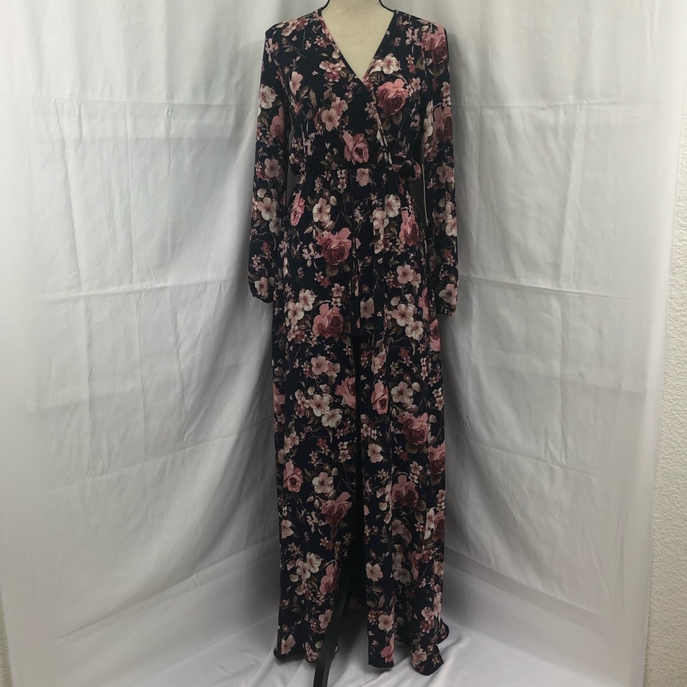 Honey & Rosie Floral Vneck Romper Maxi Shorts 3